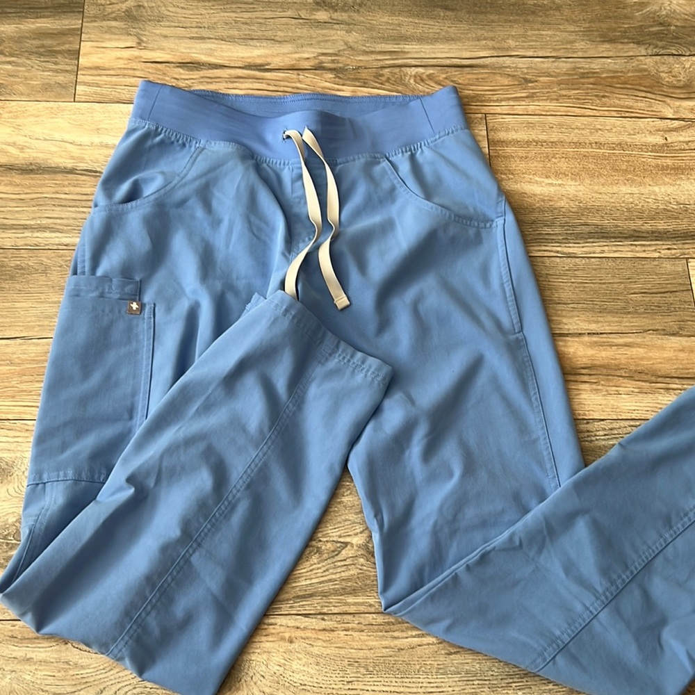 Light Blue Figs Scrub Pants